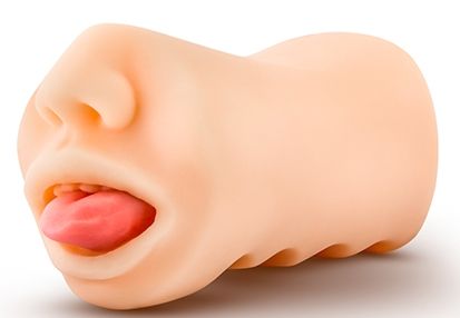 Телесный мастурбатор-ротик с язычком Oral Anne - Blush Novelties - в Пскове купить с доставкой