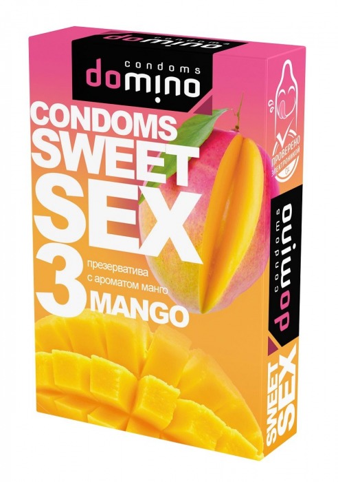 Презервативы для орального секса DOMINO Sweet Sex с ароматом манго - 3 шт. - Domino - купить с доставкой в Пскове