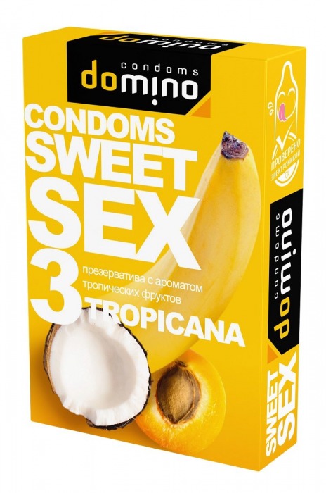 Презервативы для орального секса DOMINO Sweet Sex с ароматом тропических фруктов - 3 шт. - Domino - купить с доставкой в Пскове