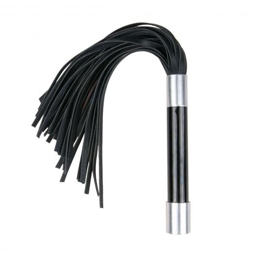 Черная плеть Easytoys Flogger With Metal Grip - 38 см. - Easy toys - купить с доставкой в Пскове