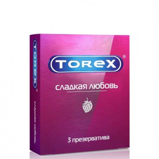 Презервативы Torex  Сладкая любовь  с ароматом клубники - 3 шт. - Torex - купить с доставкой в Пскове