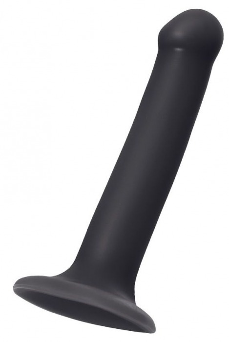 Черный фаллос на присоске Silicone Bendable Dildo M - 18 см. - Strap-on-me - купить с доставкой в Пскове