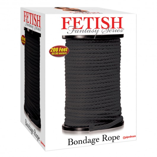 Черная веревка для связывания Bondage Rope - 60,9 м. - Pipedream - купить с доставкой в Пскове