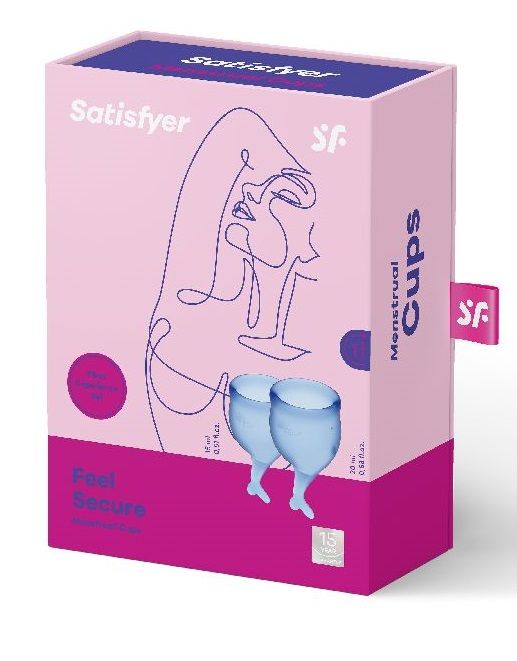 Набор синих менструальных чаш Feel secure Menstrual Cup - Satisfyer - купить с доставкой в Пскове