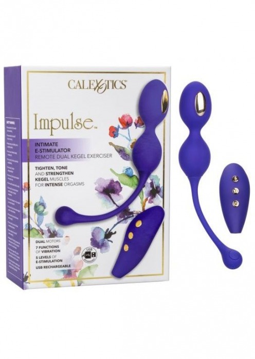 Фиолетовые виброшарики с электростимуляцией Impulse Intimate E-Stimulator Dual Kegel - California Exotic Novelties - купить с доставкой в Пскове