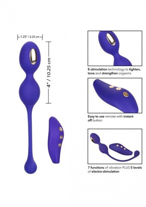 Фиолетовые виброшарики с электростимуляцией Impulse Intimate E-Stimulator Dual Kegel - California Exotic Novelties - купить с доставкой в Пскове