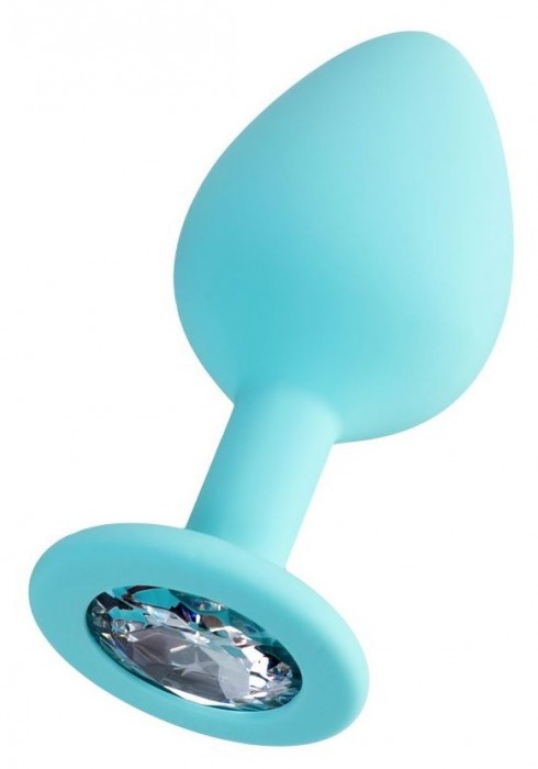 Мятная анальная втулка Brilliant с прозрачным кристаллом - 8 см. - ToyFa - купить с доставкой в Пскове