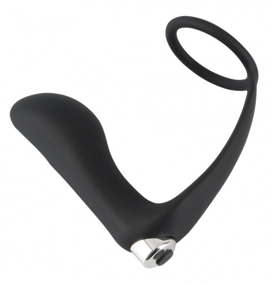 Черное эрекционное кольцо с анальной вибропробкой Vibrating Ring   Plug - Orion - в Пскове купить с доставкой