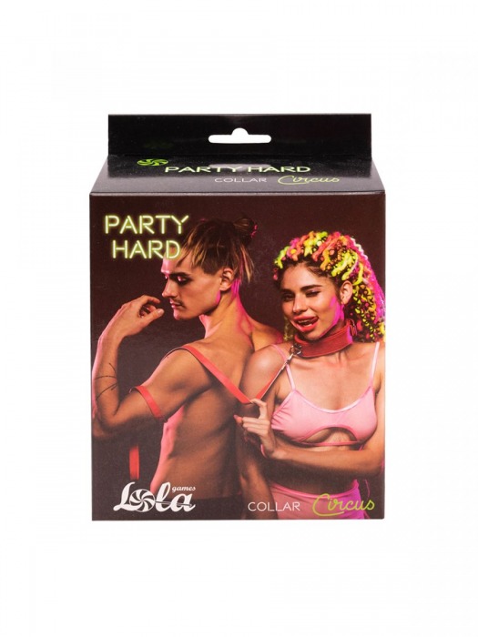 Красный ошейник Circus с поводком - Lola Games - купить с доставкой в Пскове