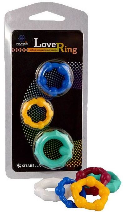 Набор из 3 цветных эрекционных колец Love Ring - Sitabella - в Пскове купить с доставкой