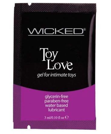 Лубрикант на водной основе для использования с игрушками WICKED Toy Love - 3 мл. - Wicked - купить с доставкой в Пскове