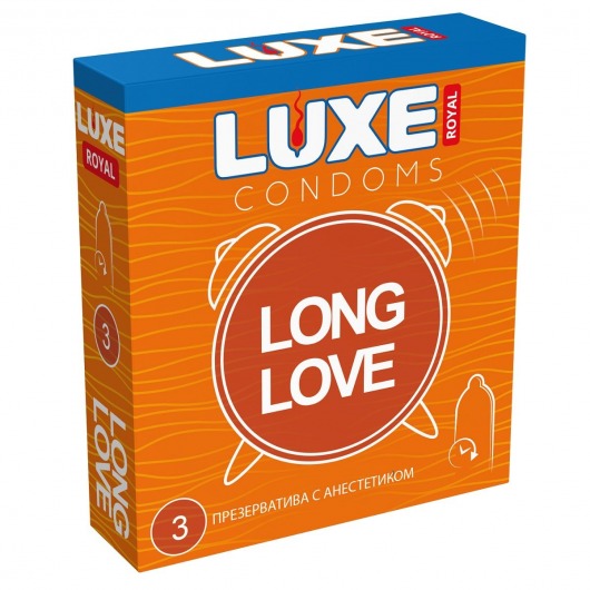 Презервативы с продлевающим эффектом LUXE Royal Long Love - 3 шт. - Luxe - купить с доставкой в Пскове