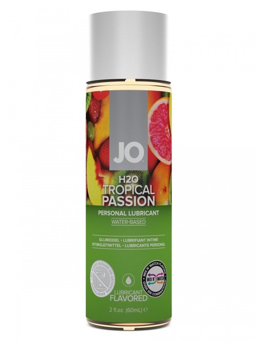 Лубрикант на водной основе с ароматом тропических фруктов JO Flavored Tropical Passion - 60 мл. - System JO - купить с доставкой в Пскове