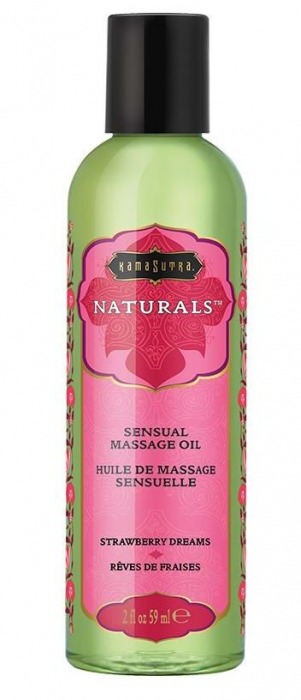 Массажное масло Naturals Strawberry Dreams с ароматом клубники - 59 мл. - Kama Sutra - купить с доставкой в Пскове