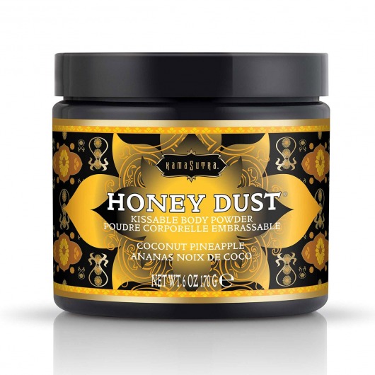 Пудра для тела Honey Dust Body Powder с ароматом кокоса и ананаса - 170 гр. - Kama Sutra - купить с доставкой в Пскове