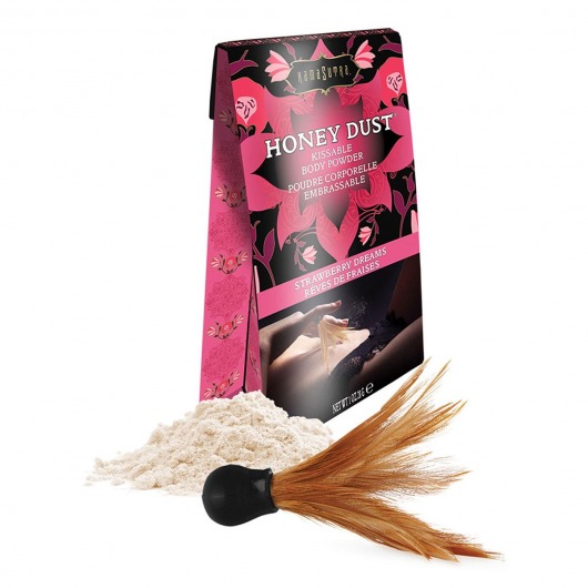 Пудра для тела Honey Dust Body Powder с ароматом клубники - 28 гр. - Kama Sutra - купить с доставкой в Пскове