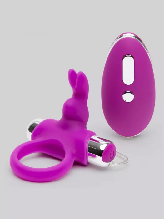 Лиловое виброкольцо с пультом ДУ Remote Control Cock Ring - Happy Rabbit - в Пскове купить с доставкой