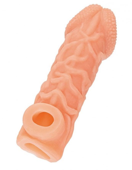 Телесная закрытая насадка с венками Cock Sleeve Size S - 13,8 см. - KOKOS - в Пскове купить с доставкой Телесная закрытая насадка с венками Cock Sleeve Size S - 13,8 см. - KOKOS - в Пскове купить с доставкой