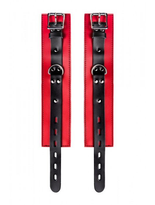 Красно-черные оковы на ноги из кожи - ToyFa - купить с доставкой в Пскове