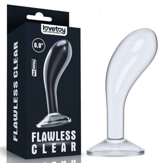 Прозрачный стимулятор простаты Flawless Clear Prostate Plug - 15 см. - Lovetoy - в Пскове купить с доставкой