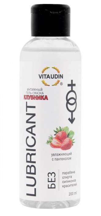 Интимный гель-смазка на водной основе VITA UDIN с ароматом клубники - 200 мл. - VITA UDIN - купить с доставкой в Пскове