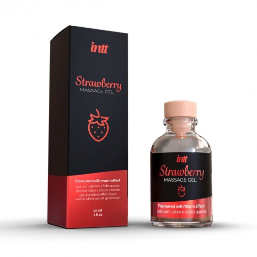 Массажный гель с ароматом клубники Strawberry - 30 мл. - INTT - купить с доставкой в Пскове