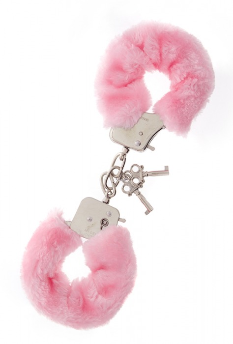 Металлические наручники с розовой меховой опушкой METAL HANDCUFF WITH PLUSH PINK - Dream Toys - купить с доставкой в Пскове