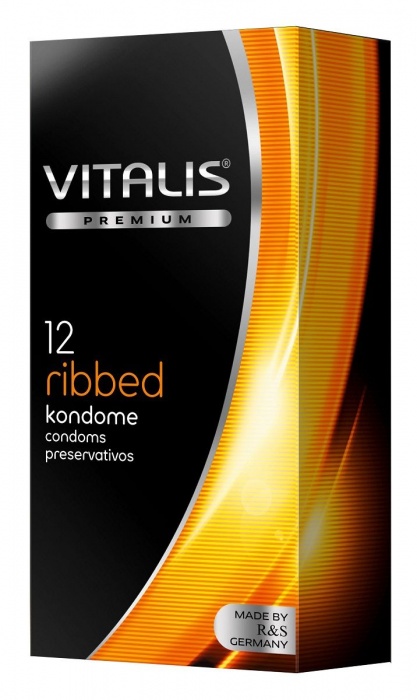 Ребристые презервативы VITALIS PREMIUM ribbed - 12 шт. - Vitalis - купить с доставкой в Пскове