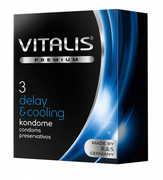 Презервативы VITALIS PREMIUM delay   cooling с охлаждающим эффектом - 3 шт. - Vitalis - купить с доставкой в Пскове