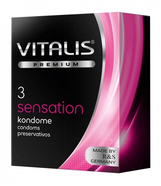 Презервативы с пупырышками и кольцами VITALIS PREMIUM sensation - 3 шт. - Vitalis - купить с доставкой в Пскове