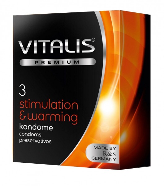 Презервативы VITALIS PREMIUM stimulation   warming с согревающим эффектом - 3 шт. - Vitalis - купить с доставкой в Пскове