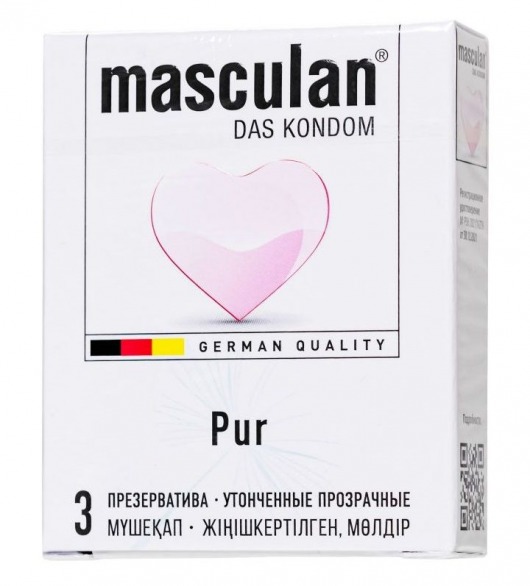 Супертонкие презервативы Masculan Pur - 3 шт. - Masculan - купить с доставкой в Пскове