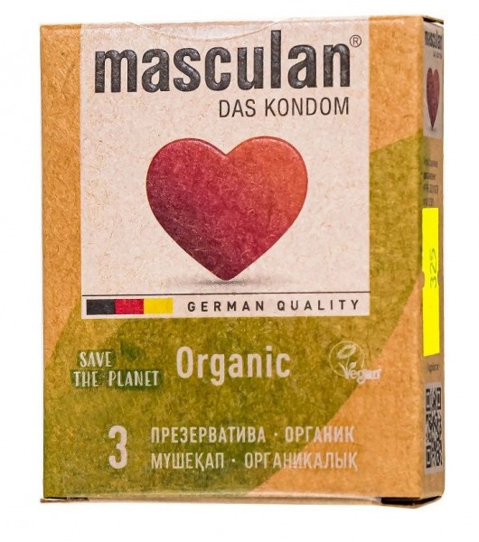 Экологически чистые презервативы Masculan Organic - 3 шт. - Masculan - купить с доставкой в Пскове