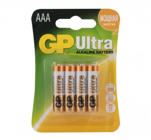 Батарейки алкалиновые GP Ultra Alkaline 24А AАA/LR03 - 4 шт. - Элементы питания - купить с доставкой в Пскове