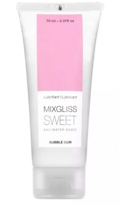 Смазка на водной основе Mixgliss Sweet с ароматом бабл-гам - 70 мл. - Mixgliss - купить с доставкой в Пскове