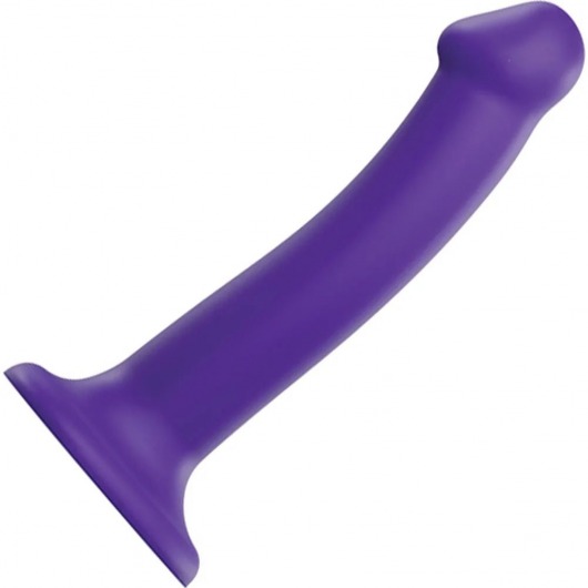 Фиолетовый фаллоимитатор-насадка Strap-On-Me Dildo Dual Density size M - 18 см. - Strap-on-me - купить с доставкой в Пскове