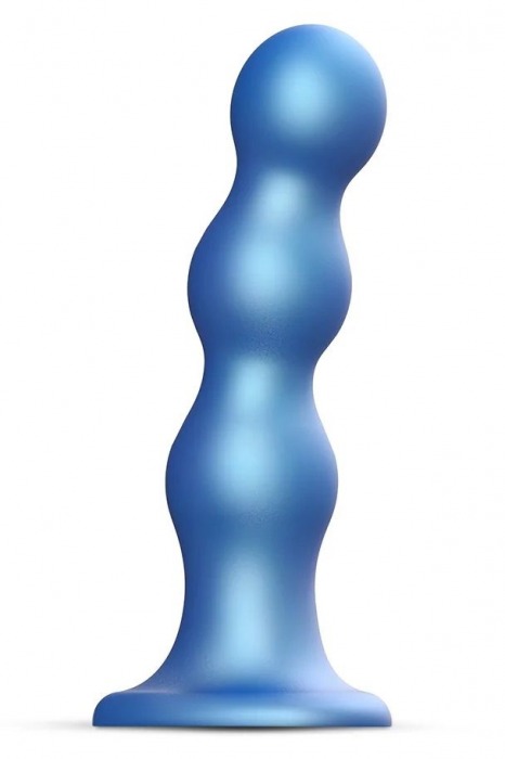 Голубая насадка Strap-On-Me Dildo Plug Balls size S - Strap-on-me - купить с доставкой в Пскове
