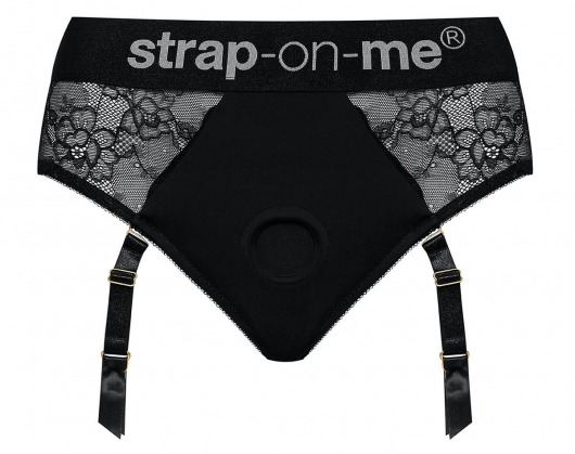 Черные трусики для насадок Diva Lingerie Harness - size M - Strap-on-me - купить с доставкой в Пскове