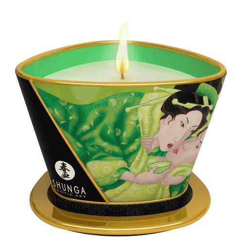 Массажная свеча Exotic Green Tea с ароматом зелёного чая - 170 мл. - Shunga - купить с доставкой в Пскове