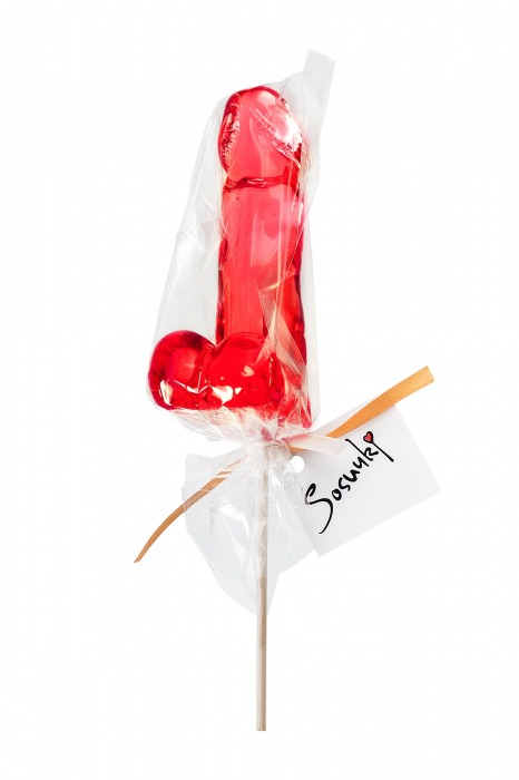 Красный леденец в форме члена со вкусом виски - 173 гр. - Sosuчki - купить с доставкой в Пскове
