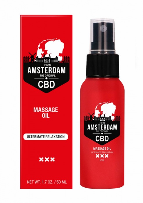 Стимулирующее массажное масло CBD from Amsterdam Massage Oil - 50 мл. - Shots Media BV - купить с доставкой в Пскове