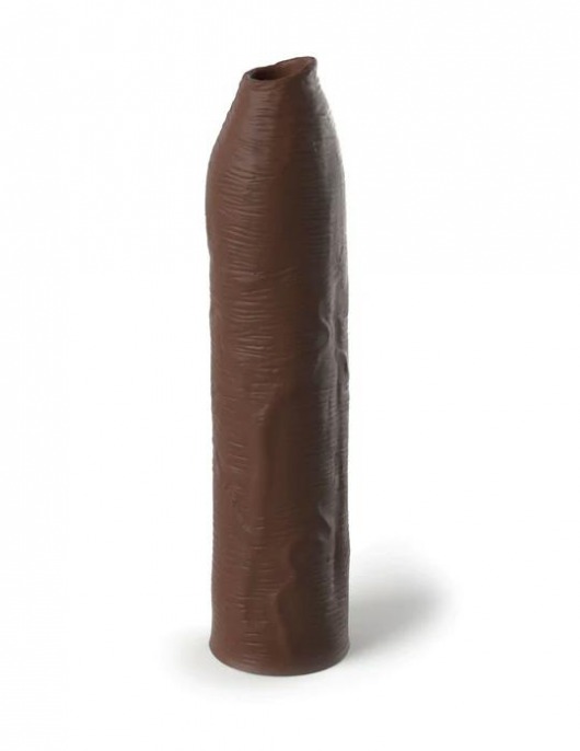 Коричневая насадка-удлинитель Uncut Silicone Penis Enhancer - 17,8 см. - Pipedream - в Пскове купить с доставкой