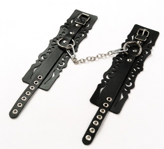 Узорчатые кожаные оковы с регулируемыми ремешками - Crazy Handmade - купить с доставкой в Пскове