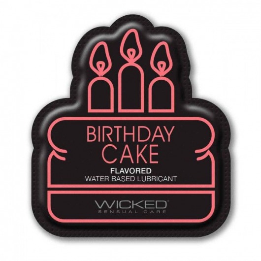 Лубрикант на водной основе со вкусом торта с кремом Wicked Aqua Birthday cake - 3 мл. - Wicked - купить с доставкой в Пскове