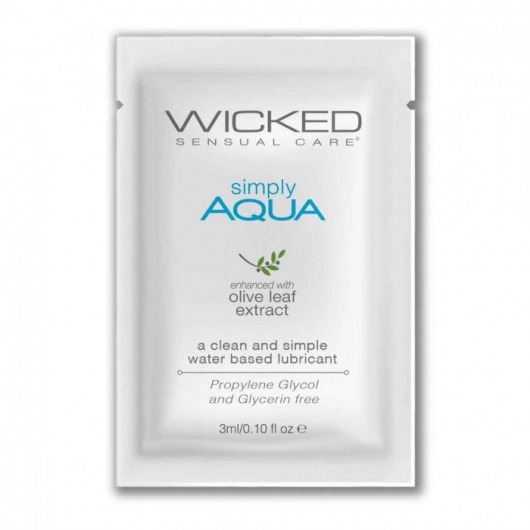 Легкий лубрикант на водной основе Wicked Simply AQUA - 3 мл. - Wicked - купить с доставкой в Пскове