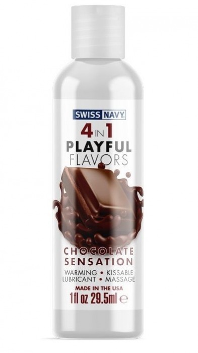 Массажный гель 4-в-1 Chocolate Sensation с ароматом шоколада - 29,5 мл. - Swiss navy - купить с доставкой в Пскове