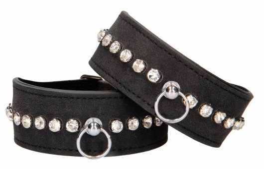 Черные поножи Diamond Studded Ankle Cuffs - Shots Media BV - купить с доставкой в Пскове