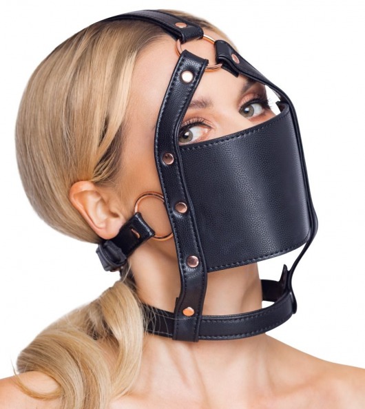 Черный намордник с кляпом-шаром Head Harness With A Gag - Orion - купить с доставкой в Пскове