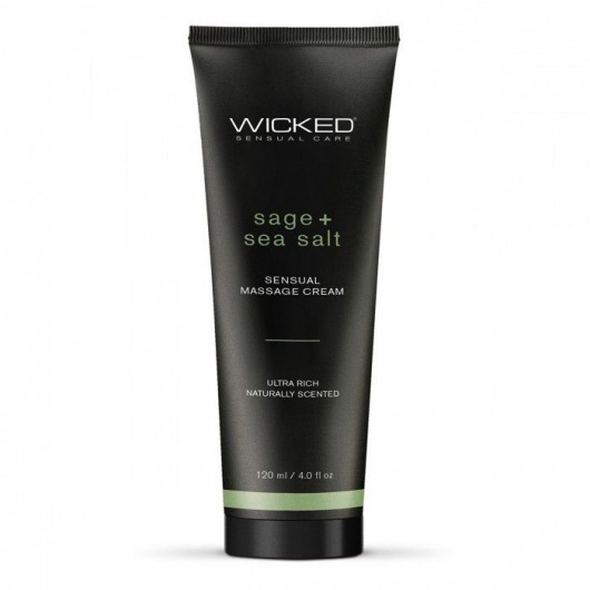 Массажный легкий крем WICKED Sage plus Sea Salt - 120 мл. - Wicked - купить с доставкой в Пскове