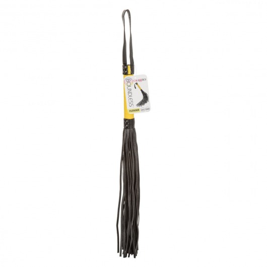 Черная плеть с желтой рукоятью Boundless Flogger - 69,25 см. - California Exotic Novelties - купить с доставкой в Пскове